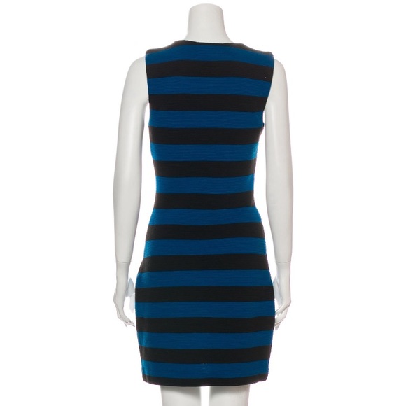 Blue and Black Striped Sheath Dress - Picture 4 of 6